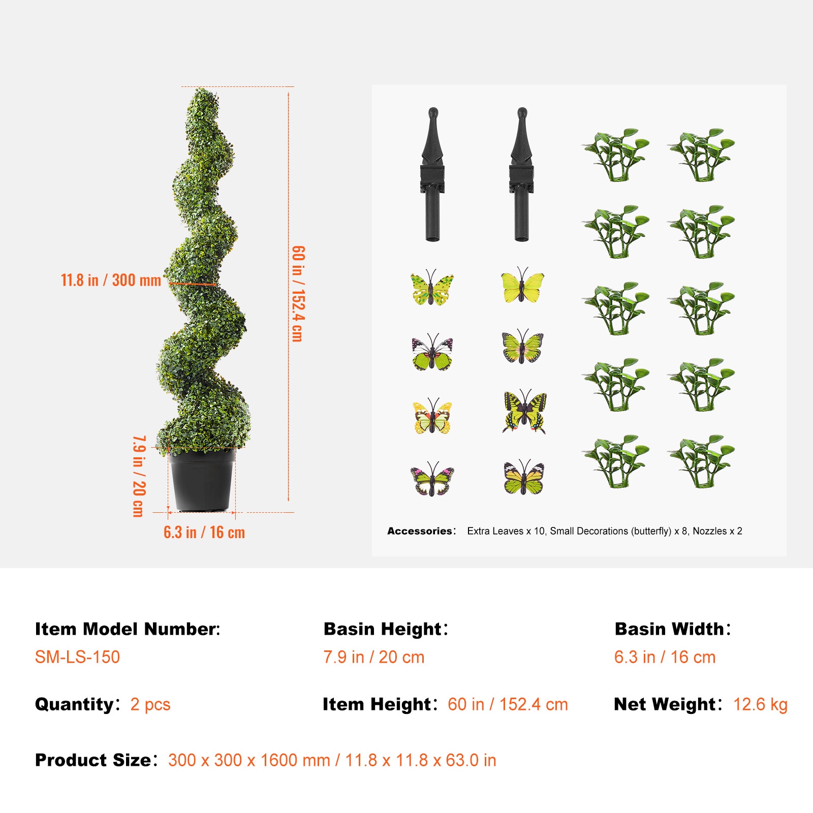2 Pack 5' Artificial Boxwood Topiary Tree Plant UV Decor In/Outdoor_voghion.com